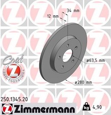2x ZIMMERMANN Bremsscheibe COAT Z 250.1345.20 für FORD MONDEO JAGUAR TYPE X400 3