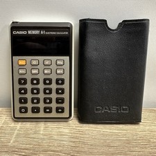Casio Memory A-1 H-814 Vintage Electronic Calculator with Case Tested Working