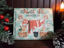 SWEET PINK SHABBY VINTAGE RETRO PRIMITIVE STYLE CHRISTMAS HOT COCOA BAR SIGN