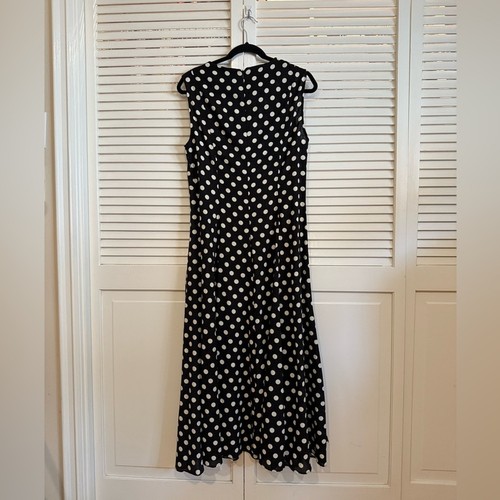 Zara Black and White Polka Dot Midi Dress Large - Picture 8 of 8