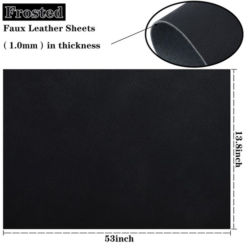 Frosted Faux Leather Sheets: 35x135cm Black Soft Faux Suede Fabric Synthetic ... - Picture 3 of 6