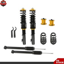 Golden Adjustable Coilovers Coil Springs For VW Golf MK4 2WD Only A3 1998-2005