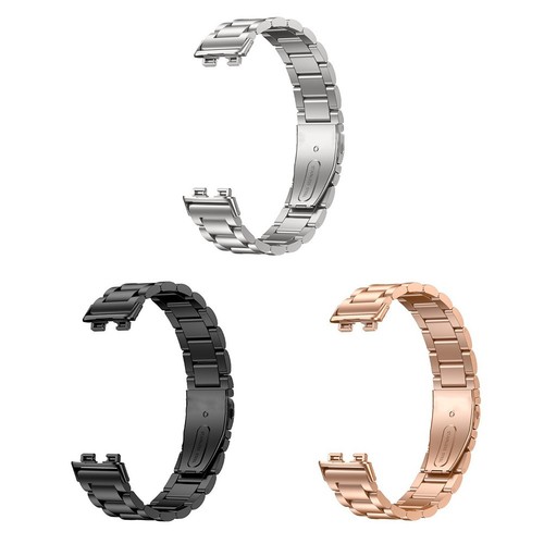 Bracciale in acciaio inox alla moda per Huawei strap 8 cinturino a tre perline - Foto 9 di 14