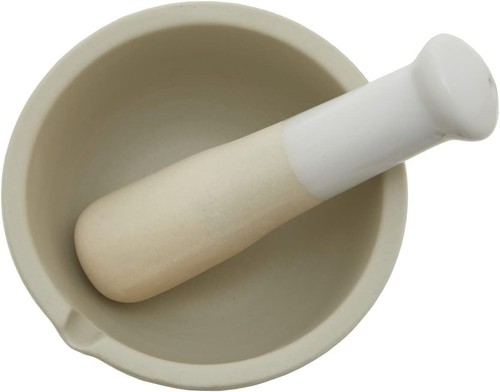 Premier Housewares Stoneware Mortar and Pestle - White,H7 x W12.50 x D12.50cm - Picture 3 of 5