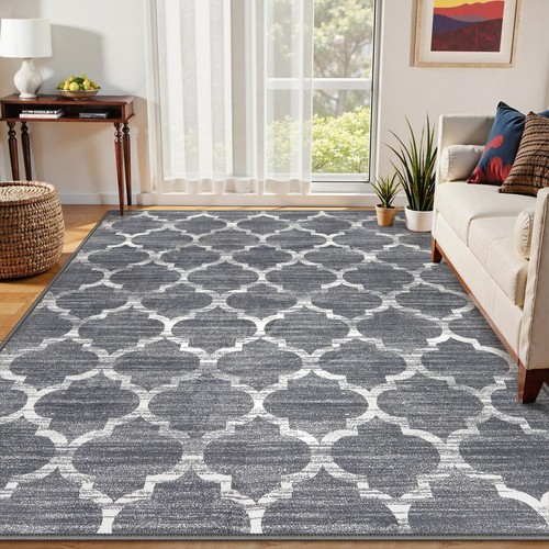 Moroccan Washable Rugs 8x10,Non Slip Large Rugs for Living Room, Soft Bedroom... - Picture 2 of 8