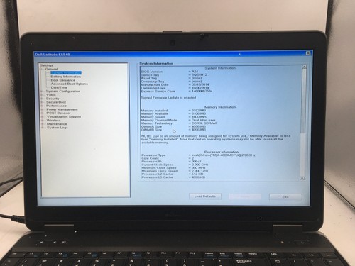 DELL LATITUDE E6540 - BOOTS TO BIOS - INTEL I7 4600 - 8GB RAM - 15" - READ - BB! - Picture 2 of 10