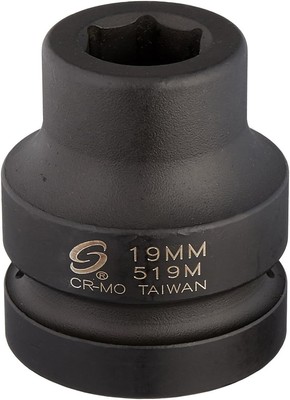 Sunex 519M 1-Inch Drive 19mm Impact Socket One Size 