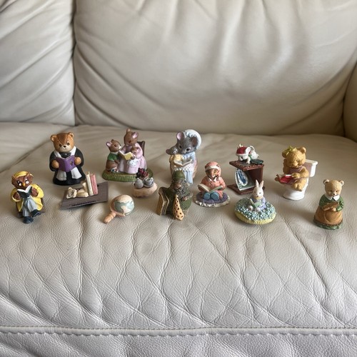 Charming Animal Figurine Collection Cute Owl Mouse Bear - Picture 1 of 4