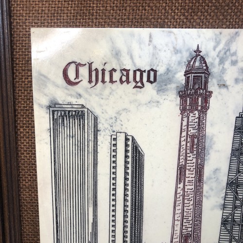 Eugene Andreyev CHICAGO SKYLINE Etched Marble FRAMED Limited Edition 1979 - Picture 2 of 19