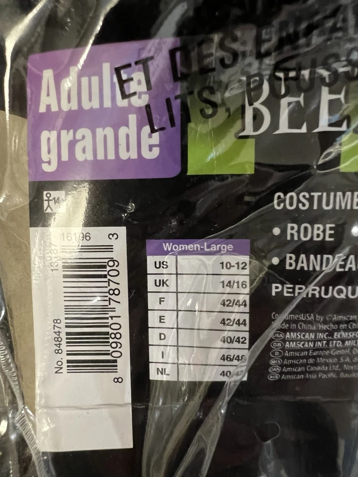 Beetlejuice Costume Adult Large 10-12 Striped Dress, Tights, & Arm Warmers - Изображение 2 из 4