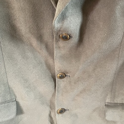 Brandini Sport Coat Mens 44T Green Faux Suede Microfiber Blazer Jacket Preppy - Picture 3 of 14