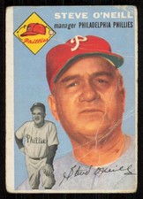1954 Topps #127 STEVE O'NEILL Mgr Philadelphia Phillies G (Creases)