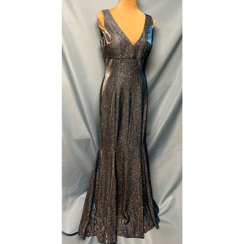 NEW Long Metallic Knit V-neck Formal Gown - Size 8 - NWT - Picture 2 of 12