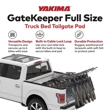 Yakima GateKeeper Full Size Truck Bed Large Bike Pad, Cascade Blue (Open Box)