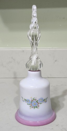 Vintage Hand Painted Floral Large Pairpoint Bell