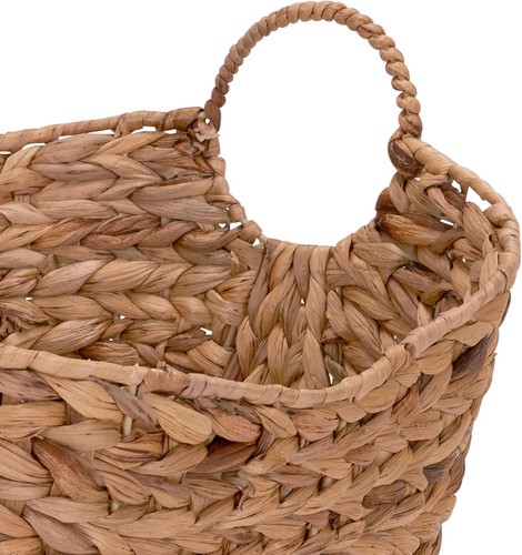 Natural Water Hyacinth Basket with Handles - Picture 6 of 12