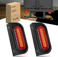 6 Inch Oval Trailer Tail Light 2PCS Red Amber Compatible Replacement