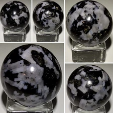 Indigo Gabbro Sphere 36.8mm 78g | Mystic Merlinite Crystal Ball | Healing Stone