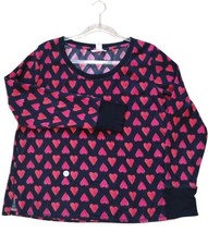 Victoria Secret Sleep Shirt Thermal Woman's XL Red Black Hearts Loungewear
