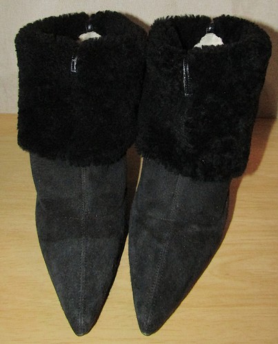 VGUC Jimmy Choo Black Suede & Shearling Heeled Boots Size EU 36,5 or US 6,5 - Bild 10 von 14