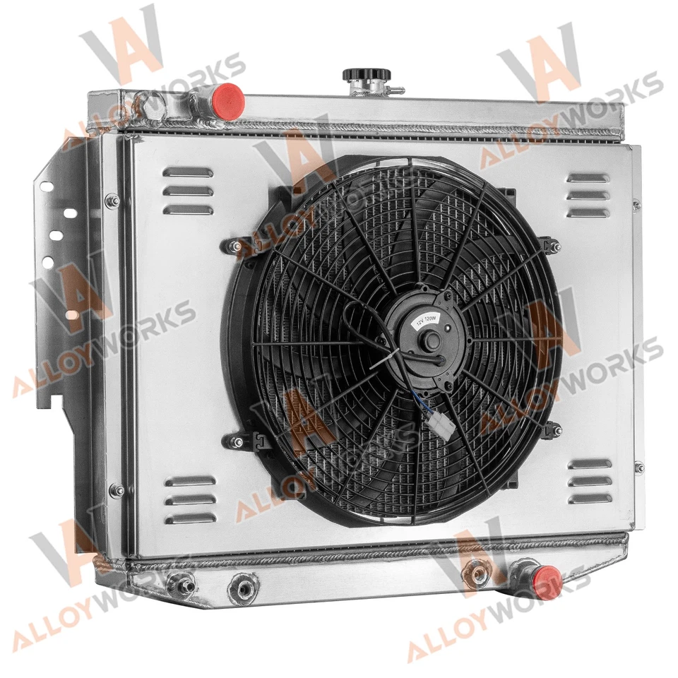 3 Row Radiator Shroud Fan For 77-89 Chrysler Imperial New Yorker Dodge Diplomat - Image 2 of 4