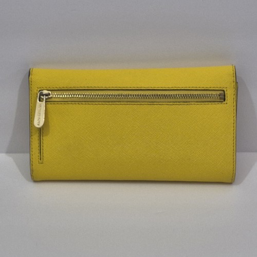 Michael Kors Ciara Large Yellow Leather Top Zip Purse Handbag and Wallet - Picture 14 of 18