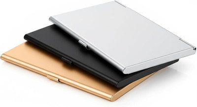 3 PCS Business Card Case Metal Pocket Business Card Holder Metal Cards Case Alum