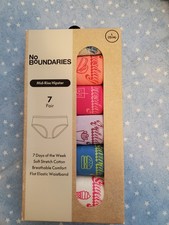 6 Pair No Boundaries Mid-Rise Hipster Size L 12-14 Damaged Box Free Ship WP189