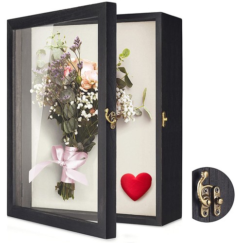 Flowers Shadow Box Display Case 11 x 14 Large Shadowbox Frame with Glass Wind...