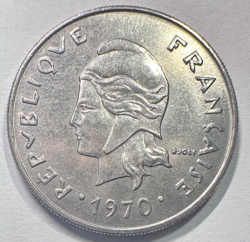 1970 New Caledonia 20 Francs, AU - Picture 2 of 2