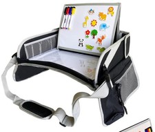 PILLANI Kids Travel Tray Car Seat Lap Desk Organizer Toddler Airplane Road Trip