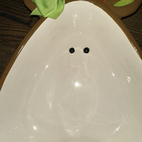 Mud Pie nicht mehr produziert 2010 große Rudolph Rentierkopf Servierschale Ripsband - Bild 11 von 12