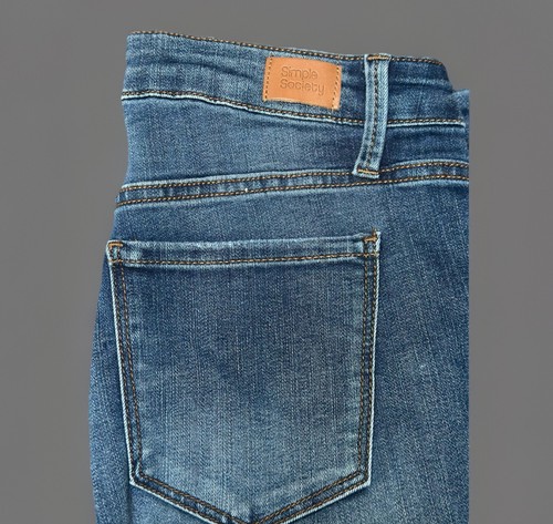 Jeans donna Simple Society taglia 5/27 blu medio vita media svasato nuovo con etichette - Foto 16 di 16