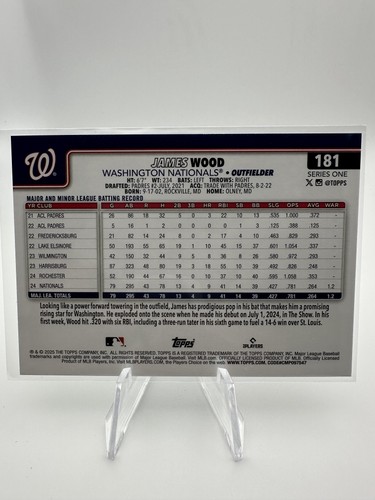 2025 Topps #181 James Wood - Picture 2 of 2