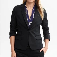 Banana Republic Women’s Sleek Suit Blazer 8 Black