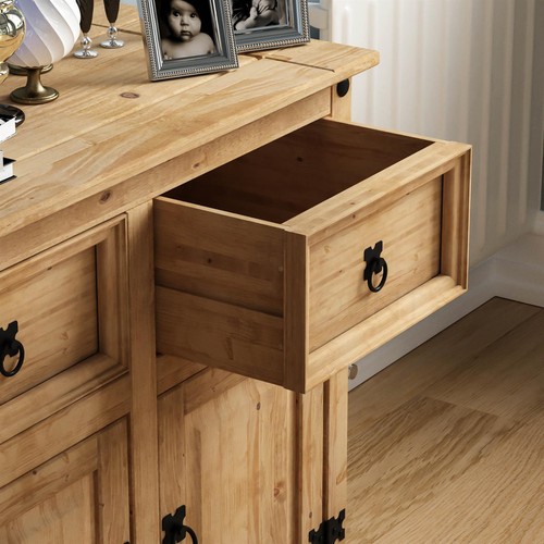 Corona Sideboard 2 Door 2 Drawer Mexican Solid Waxed Pine Cabient Furniture - Picture 6 of 7