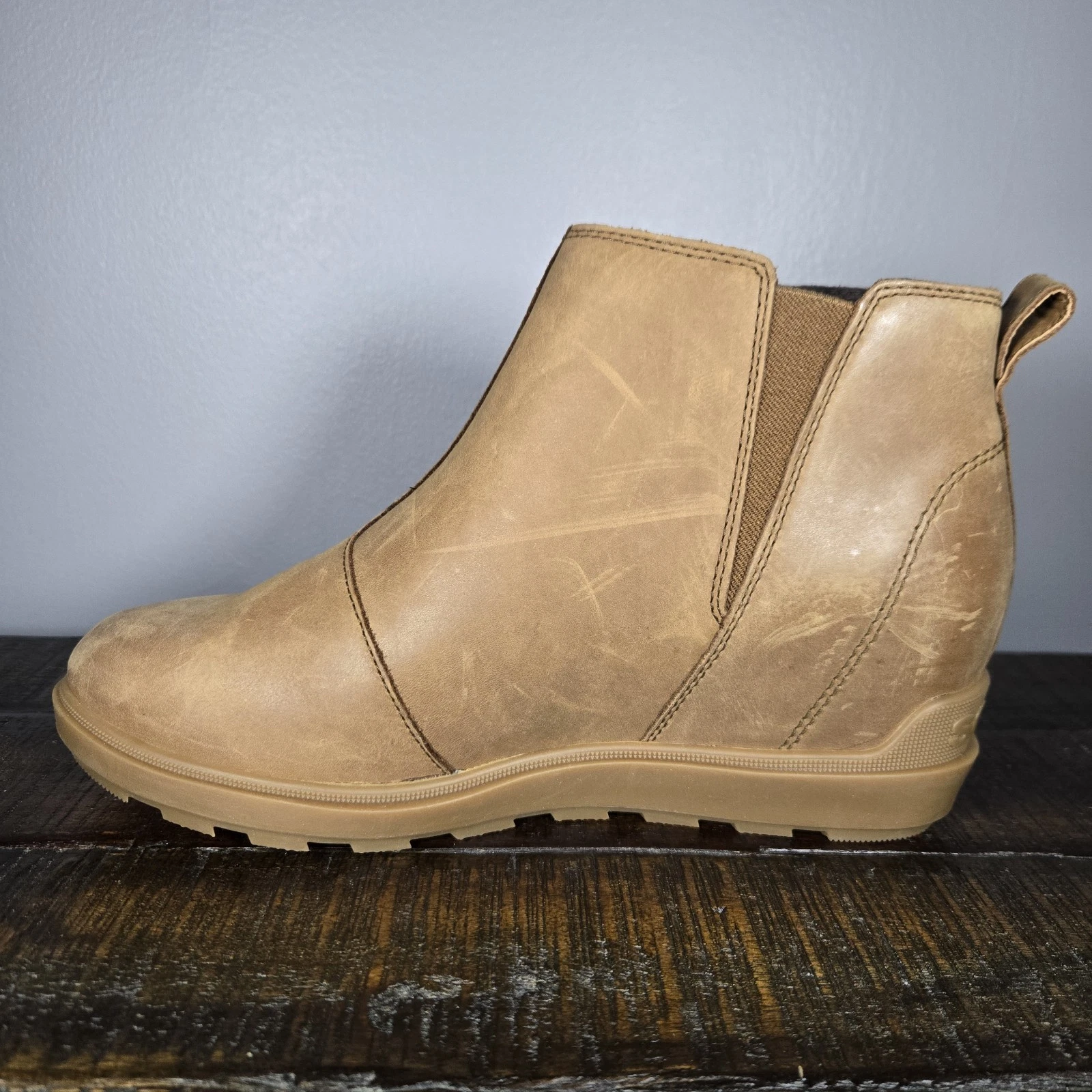sorel evie ii zip up wedge ankle waterproof leather boots