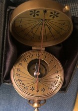 Vintage Style Nautical Engraved Brass Pocket Compass . Dear one- Loved. New/box