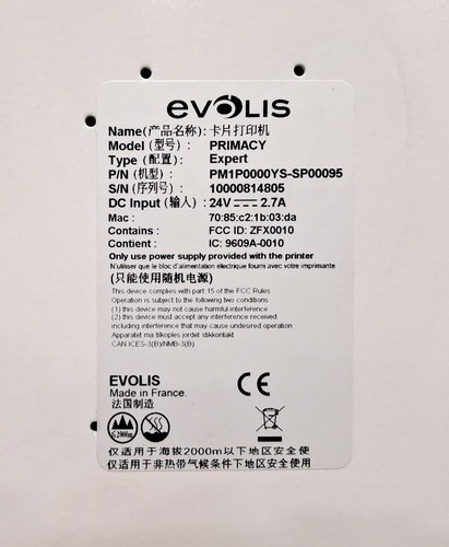 Impresora de tarjetas de precisión Card@Once Evolis PRIMACY sin teclas potencia probada leer - Imagen 8 de 8