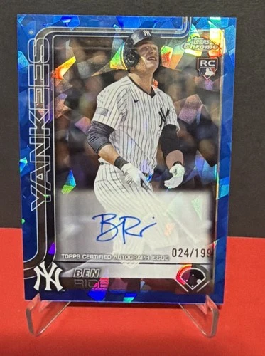 2025 Topps Chrome Sapphire Ben Rice Auto RA-BR Blue Sapphire /199 Yankees SP RC