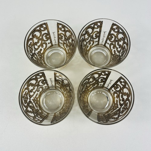 Georges Briard Spanish Gold Double Old Fashioned Cocktail Glasses Set of 4 1960s - Picture 13 of 16