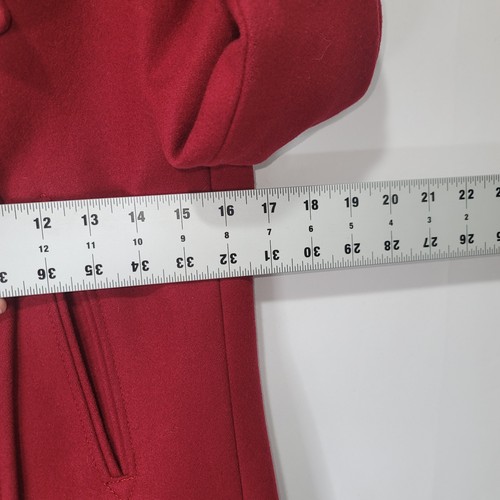 J Crew VTG Red Boiled Wool Peacoat 3M Thinsulate Insulation Lining Women's Sz XS - Picture 12 of 24