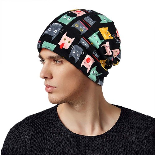 Womens Beanie Hat Chemo Cap Stretch Slouchy Turban Headwear Black - Picture 2 of 7