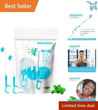 Portable 4-in-1 Toothbrush Travel Pack Adult Soft Bristle with Floss