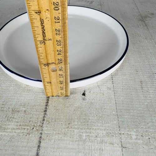 Mainstays White Blue Trim Rim Stackable Stoneware Sided Salad Plates Set of 4 - Picture 13 of 20