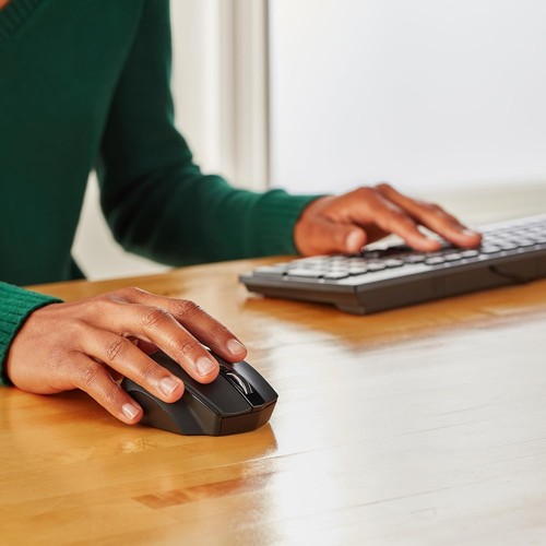 Amazon Basics Computer Mouse Wireless, Ergonomic, 2.4 GHz Optical, DPI Black - Picture 8 of 8