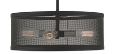 Livex Lighting 46214 Industro 4 Light 20"W Drum Chandelier - Black