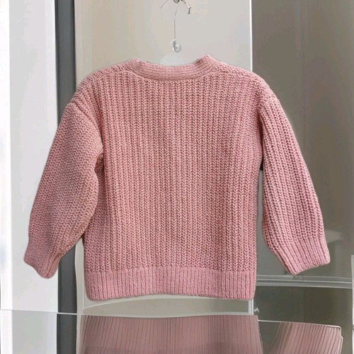 NWOT H&M Knitted Cardigan Girls Size 3T/4T Button Up Sweater Light Dusty Pink - Picture 2 of 7