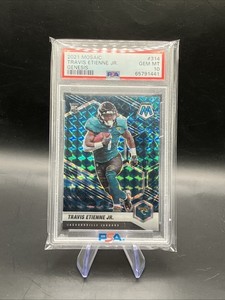 2021 Panini Mosaic Rookies Travis Etienne #314 Genesis Mosaic Prizm (RC) PSA 10