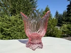 LOT x3 Fenton green/pink/opalescent green 2 way tulip candle holder votive *read